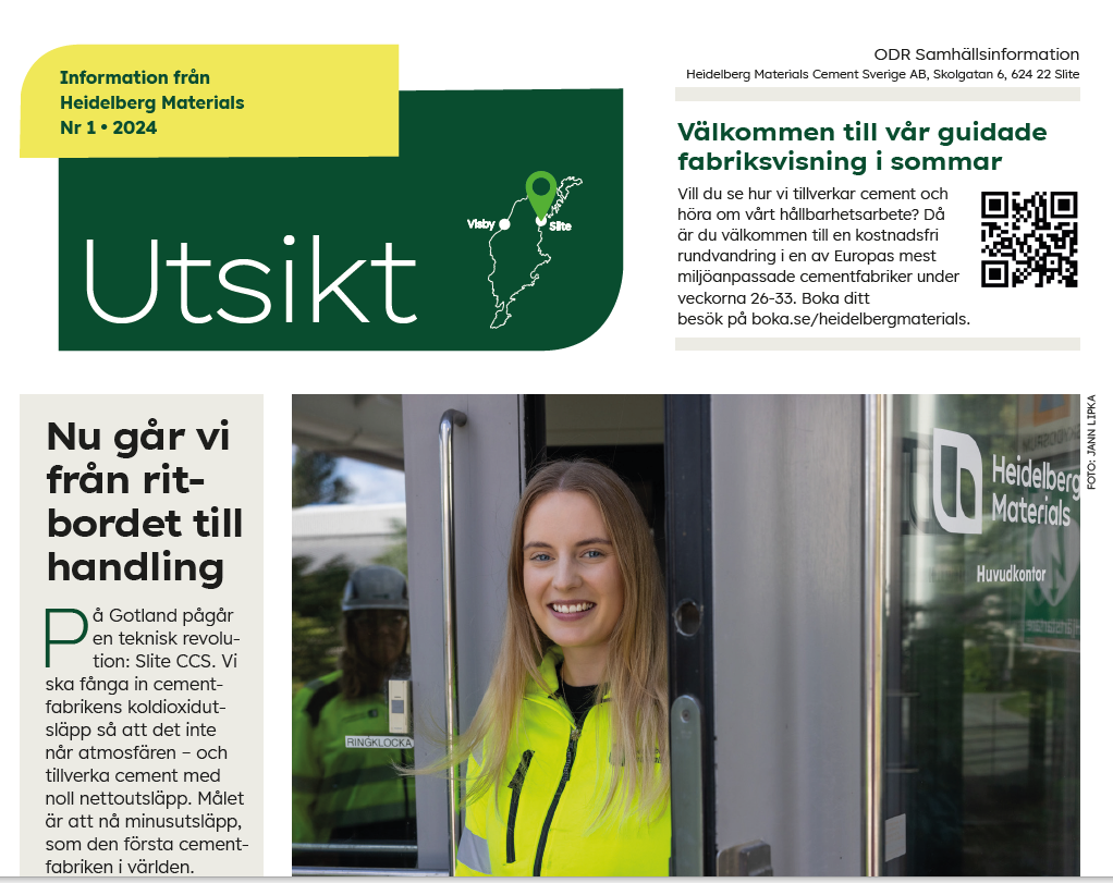 Bild på Utsikt - vårt nyhetsbrev till närboende runt våra fabriker