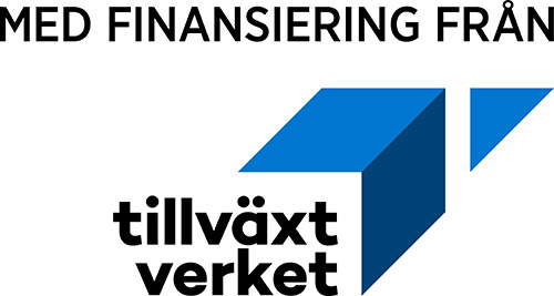Logotyp för Tillväxtverket med texten "Med finansiering från".